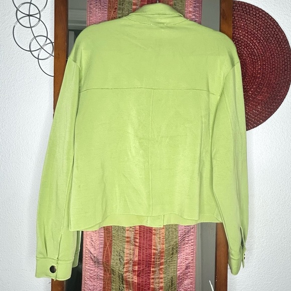 Joie Chartreuse Citrus Lime Green Cropped Shacket Summer Jacket size Medium - Picture 5 of 5